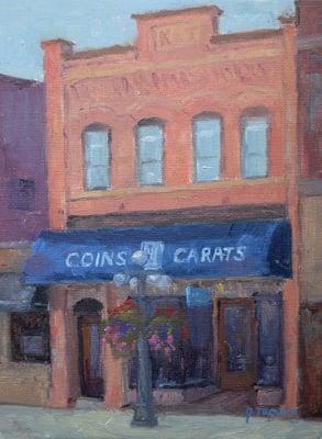 Coins and Carats, Oil on Canvas   8"x6" www.jefftroupefineart.blogspot.com