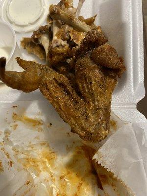 Overcooked old Chicken wings