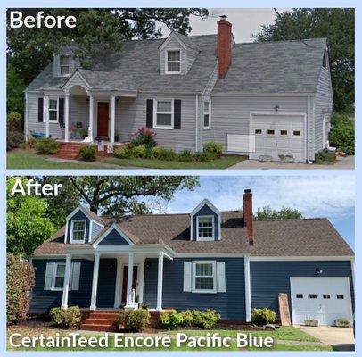 GAF Roof Replacement with CertainTeed siding replacment