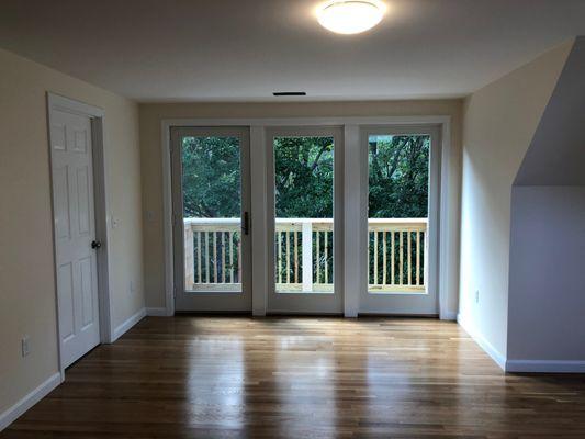 A small part of an addition in Harwich, a balcony was added to the newly constructed master bedroom