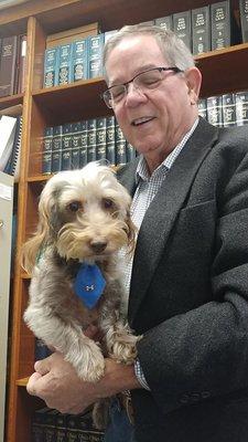 Attorney Ellis with his "assistant" Chester.