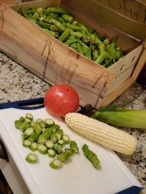 Fresh vegetables from the delivery