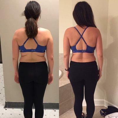 After 4 weeks of training! Before and after.