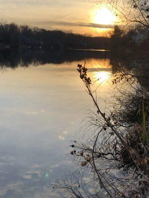 View of Lake Audubon on Christmas Eve 2021.