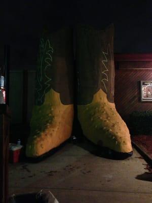 big boots they have outside their club