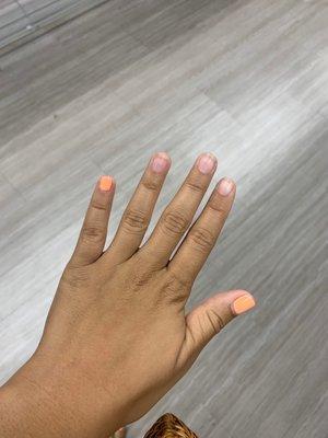 My gel nails after 3 days of getting them done.