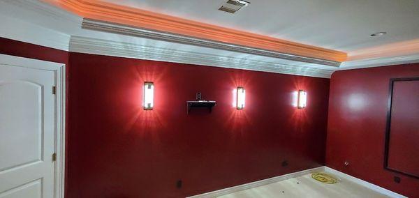 we installed some wall lights in a home cinema room it looks awesome