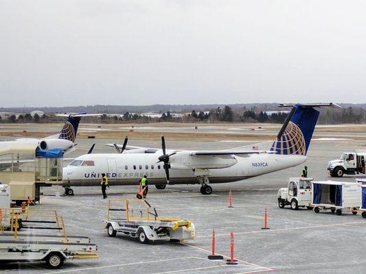 My flight out of PWM. I haven't flown a turboprop in a long time. NOT fun in bad weather.