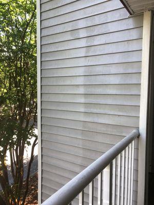 Plastic siding must be power washed cleaned and treated with delicate precision