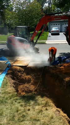 Sidewalk removal. Repair was under the sidewalk