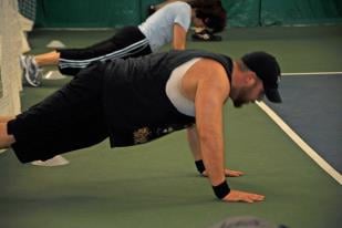 Group workout on the Indoor Tennis Court