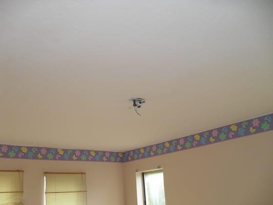 Ceiling pictured after paint.