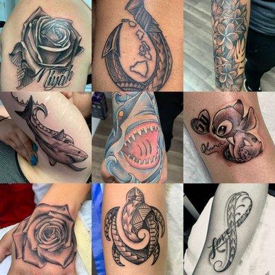 Tattoos done by artist sabastian