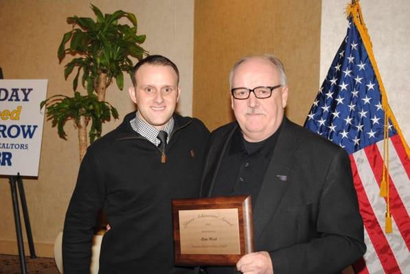 My son Dannie and I at the Norman Board of Realtors awards program.  I received the Lifetime Achievement Award for 2014