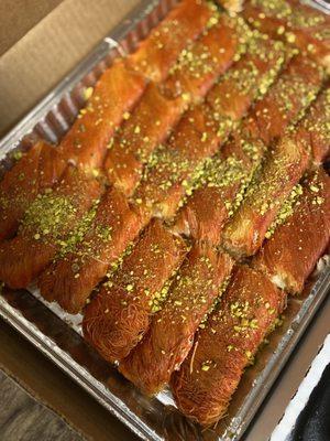 Fresh rolled Kunafa