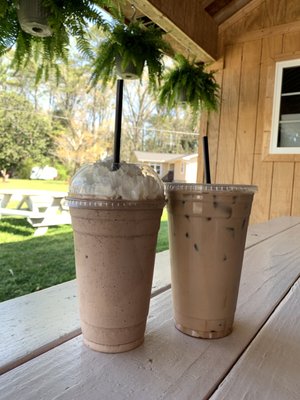 Sasquatch milkshake & Iced Panda latte