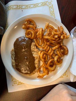 Country fried steak and season fries