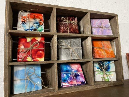 Alcohol ink coasters (take a class)