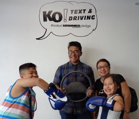 A family that drives safe together stays together!
 #notextHAMMERINSURANCEpledge