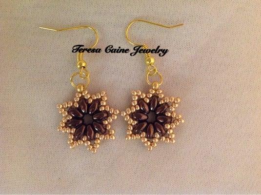 Handmade, Bead-woven Dazzling Stars Earrings