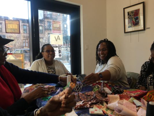 Community quilt making workshop.