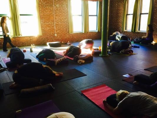 A Yoga Fire workshop taught by Laurie Beard in Chattanooga.