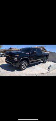 New day for a fresh wash on your pick ups! 
Clean Chevy for a great customer.