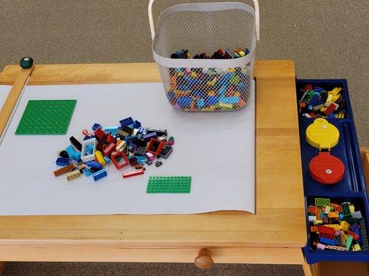 Activity Table for 3-5 year-olds; Building, drawing and painting takes place here!