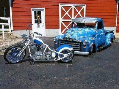 classic car and motorcycle