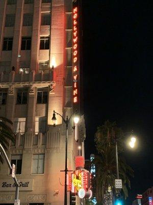 The Exterior Neon Sign @ The Corner of the Famous Hollywood & Vine October 2019