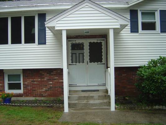 Entryway with new overhang- All Maintenance Free