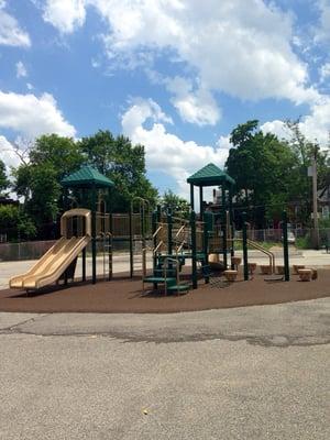 Play area with large concrete area