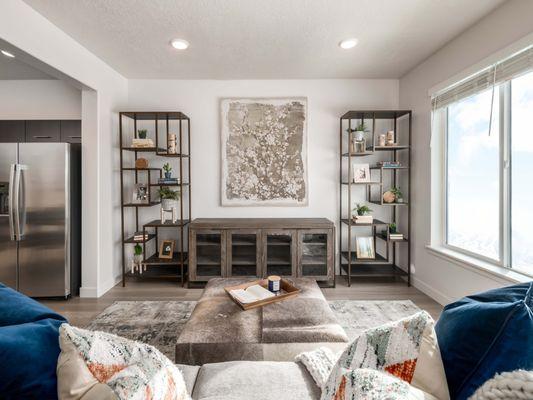 Living room with hardwood flooring