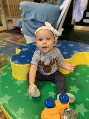 This is my daughter playing in their infant room!!