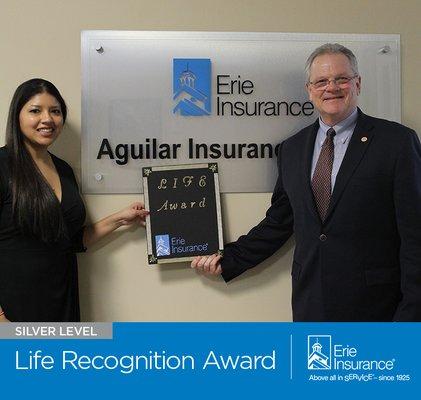 Life Insurance award presented to Diane Aguilar in Manassas Virginia