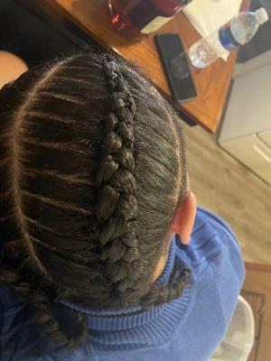 I asked for two stitch braids. And not straight back.