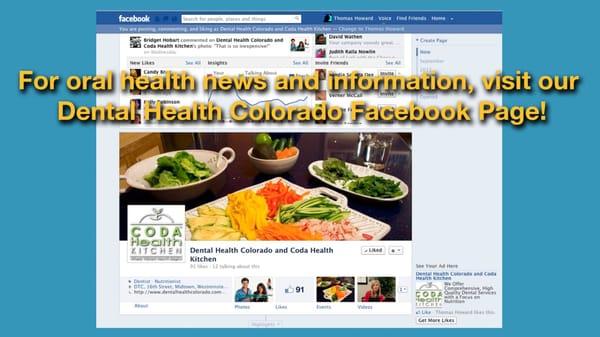 Check out our Dental Health Colorado and Coda Health Kitchen page on Facebook!