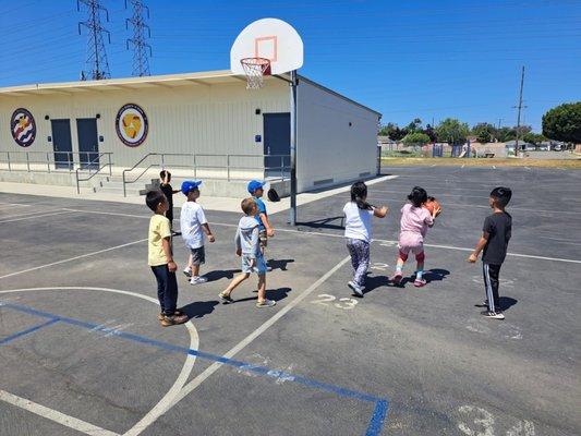 Learning the basics of basketball this week.