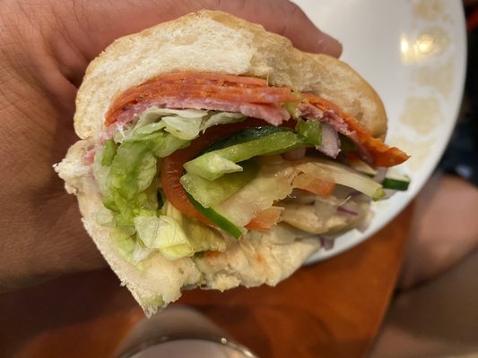 Italian sub or veggie sandwich