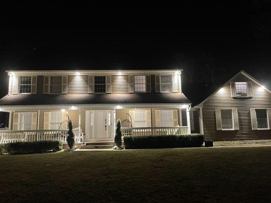 Soffit Exterior Lighting , customer stated he needed outside lighting for his home , we got it done