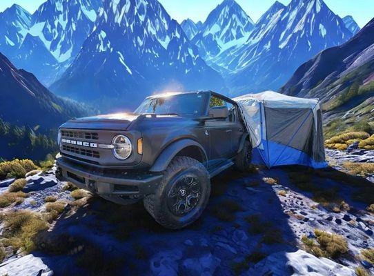 Bronco with attachable Napier SUV tent