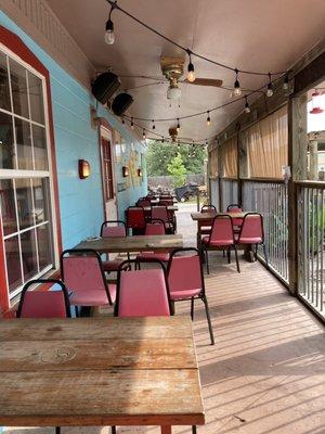 Cool porch to enjoy BBQ or coffee.