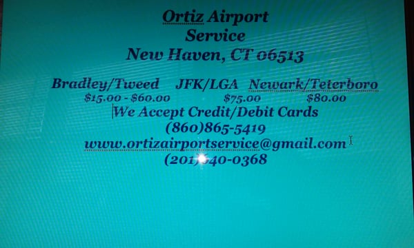 SERVICING ALL OVER THE STATE OF C.T OUR PRICES ARE NOT PER PERSON. OUR PRICES ARE BASED ON PER MILE. ANYTHING PAST: 55 $55.00