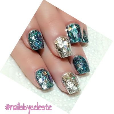 Great glitter nails by Celeste !