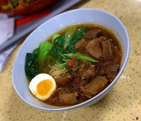 Beef noodle stew soup