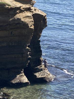 Heading to the cave at Sunset Cliffs