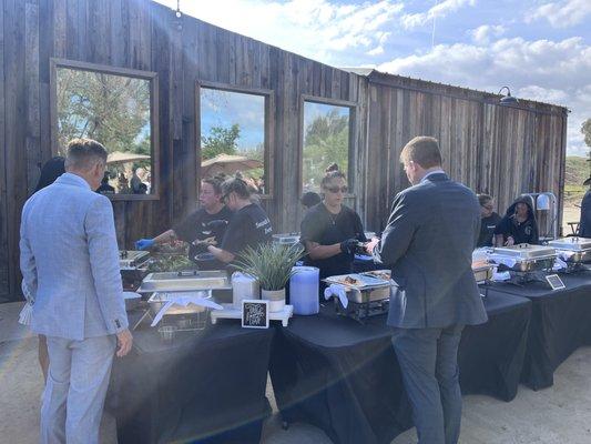 Appetizers served during cocktail hour is one of our favorite times to meet guests.