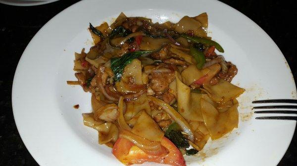 Drunken noodles with beef. Yum!