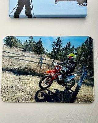 Photographs printed on clear acrylic