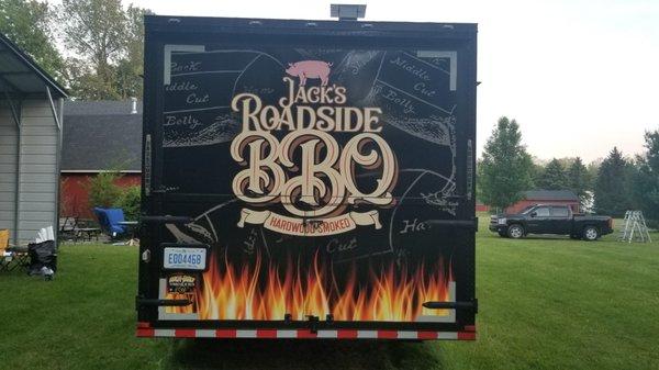 Commercial trailer wrap rear image